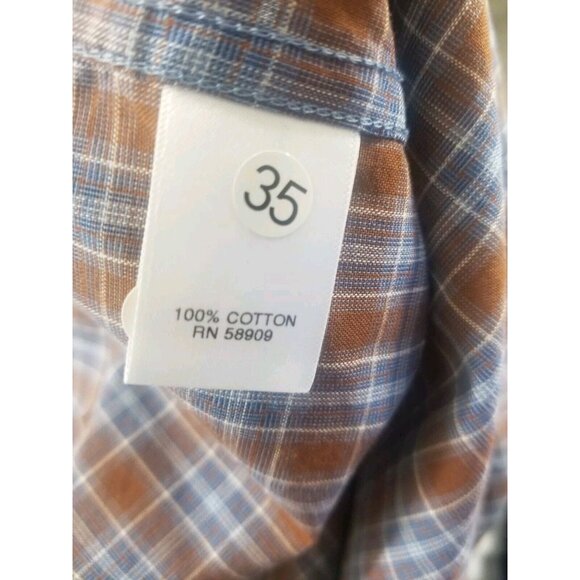 Plaid  Button-Up Shirt size 2XT By ROWM 100% Cotton - Picture 5 of 8